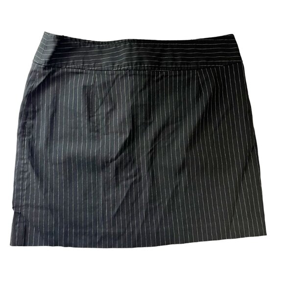 Vintage Express Y2K Black Pin Striped Mini Skirt - Size 6 - Picture 2 of 5